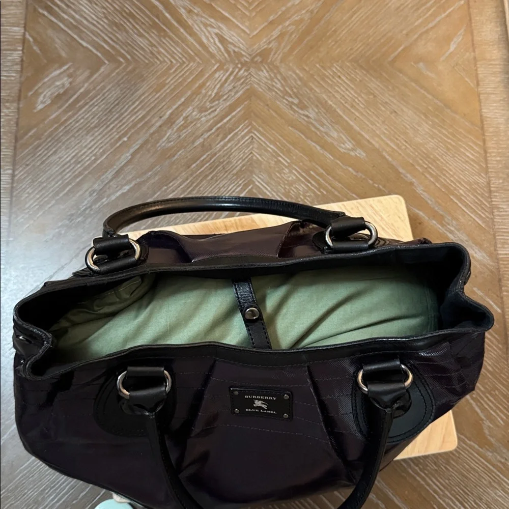 Burberry Blue Label purple coated canvas shoulder bag. - Picture 8 of 12